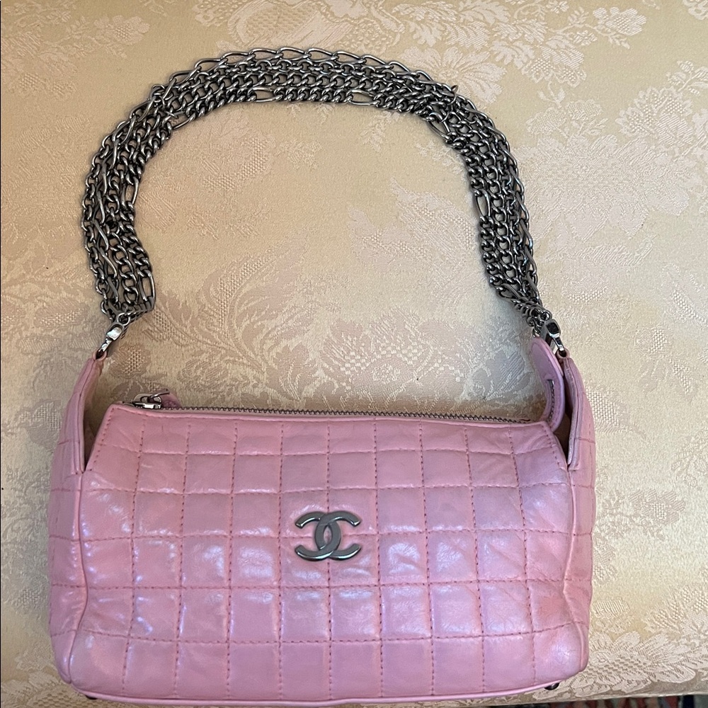 Rare Chanel pink chocolate bar mini bag